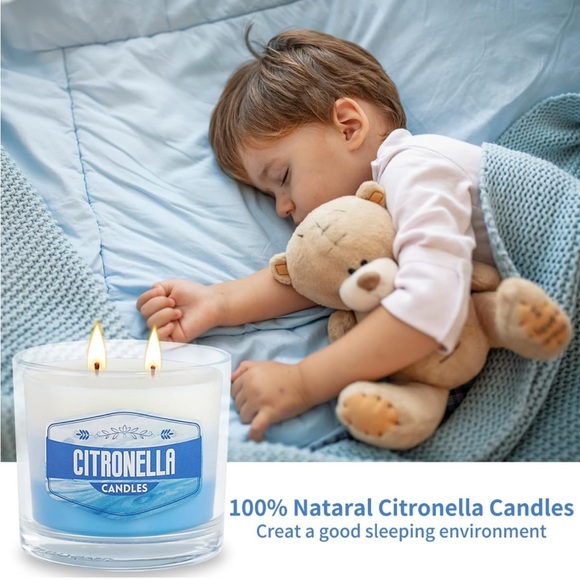 6 Pack 60 oz Large 450 Hours Citronella Home Scented 2 Wick Natural Candles🕯️ - Picture 4 of 7